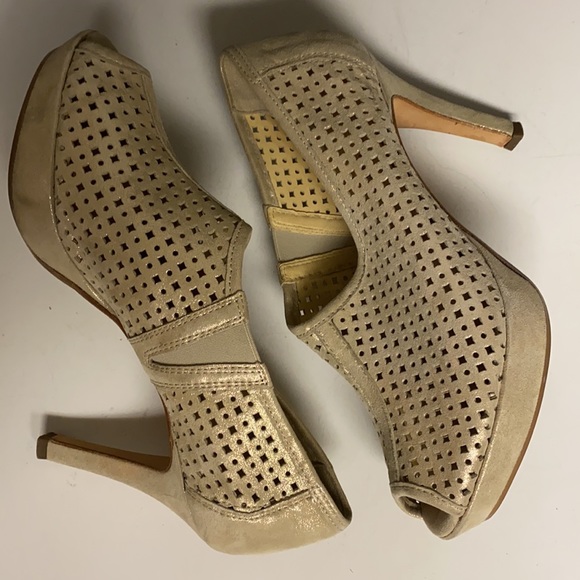 Paul Green Cream Sparkling Heeled Slip On Shoes Size 8 - Picture 8 of 17